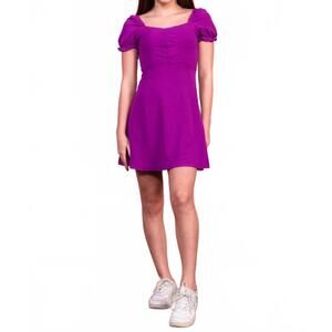 NEW MISS BEHAVE GIRLS girl's tate mini dress in purple/magenta